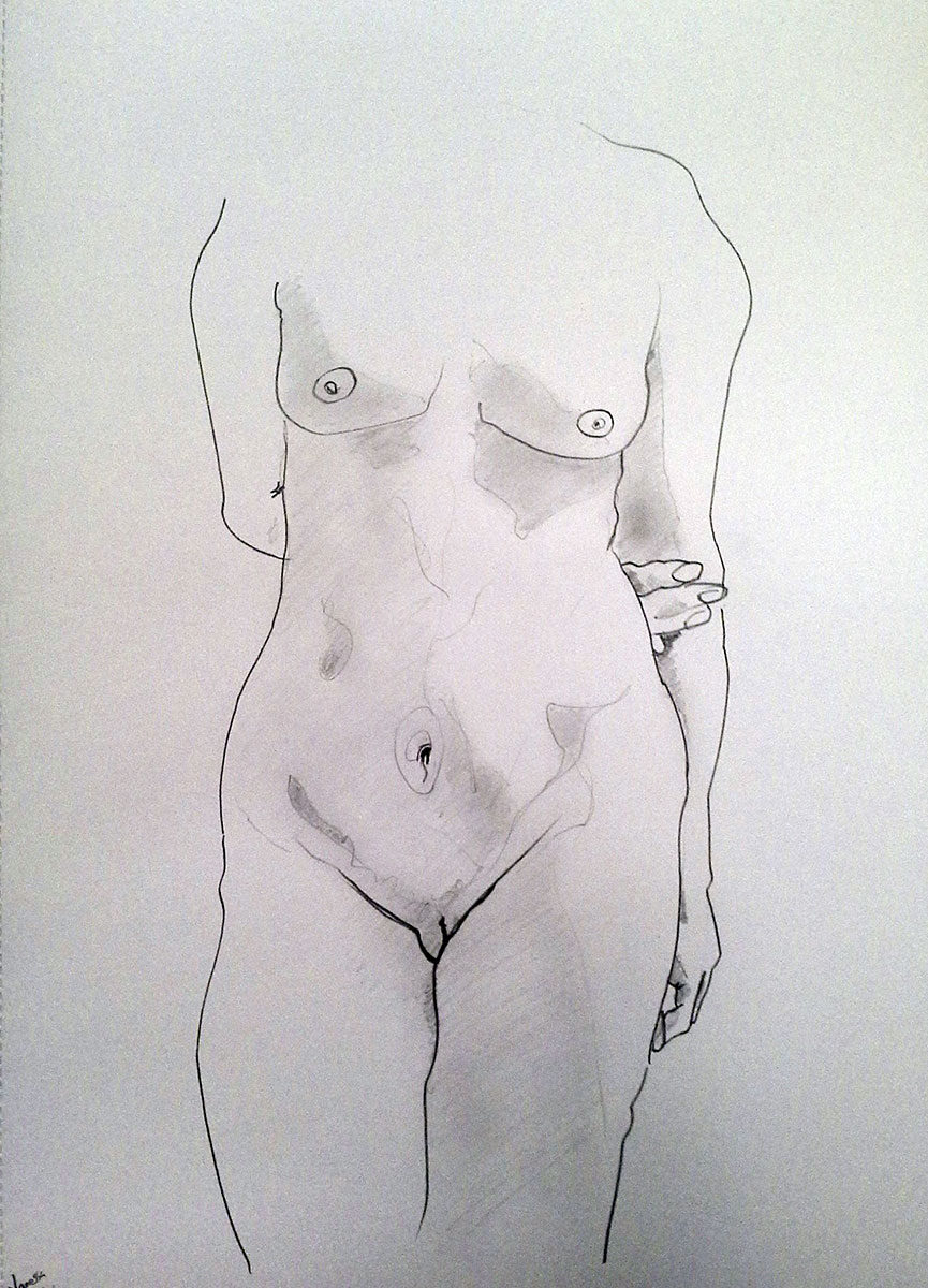 Standing female figure – pencil drawing 2023